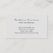 Carte De Visite Design de bijoux en diamant blanc de luxe (Dos)