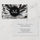 Carte De Visite Design de bijoux en diamant blanc de luxe (Devant / Derrière)