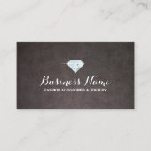 Carte De Visite Design de bijoux Moderne Diamant Élégant Cuir (Devant)