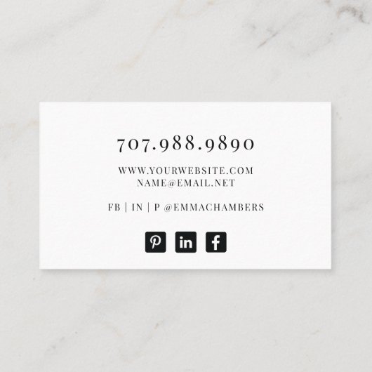 Carte de visite design de bijoux moderne et chic (Dos)