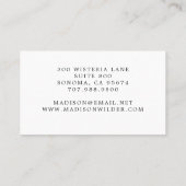 Carte De Visite Design de bijoux Monogramme Noir Or Moderne (Dos)