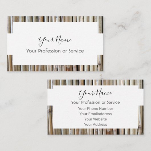 Carte De Visite Design de cadre en bois pour les services intérieu (Devant / Derrière)