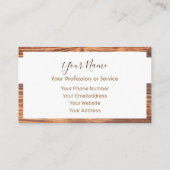 Carte De Visite Design de cadre en bois pour services intérieurs ! (Dos)