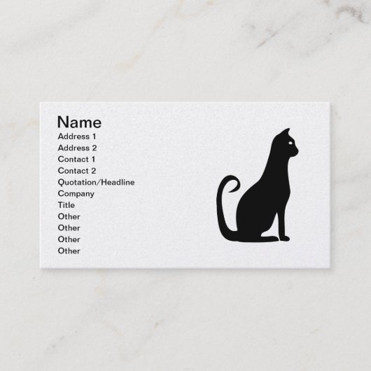 Carte De Visite Design de chat noir (Devant)