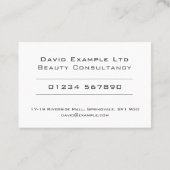Carte De Visite Design de conseil de beauté gras et clair (Dos)