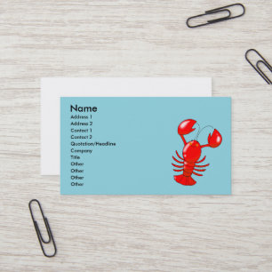 Carte De Visite Design de dessin de homard au homard doux et souri