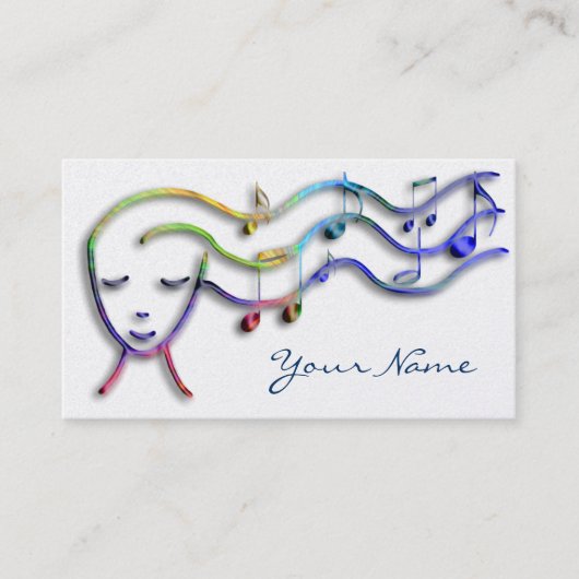 Carte De Visite design de fille de musique (Devant)