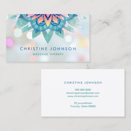 Carte De Visite design de fleurs de lotus (Devant / Derrière)