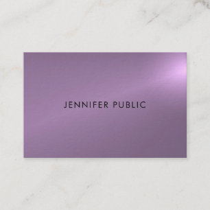 Carte De Visite Design de glamour élégant violet Elite Plaine luxe