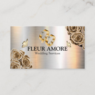 Carte De Visite Design de la planification des anneaux d'or Style 