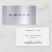 Carte De Visite Design de look Argent Moderne élégant élégant (Devant / Derrière)