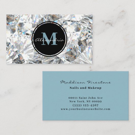 Carte de visite design de luxe de bijoux en crista (Devant / Derrière)