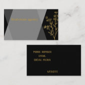Carte De Visite Design de luxe professionnel noir et or (Devant / Derrière)