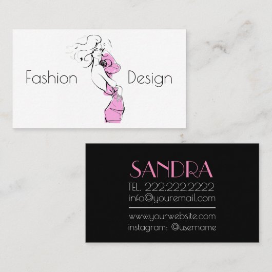 Carte De Visite Design de mode (Devant / Derrière)