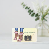 Carte De Visite Design de mode rose et or QR Code Business Ca (Debout devant)