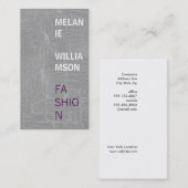 Carte De Visite Design de texte moderne / Gris marbré (Devant / Derrière)