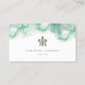carte de visite design de tortue de mer turquoise (Devant)