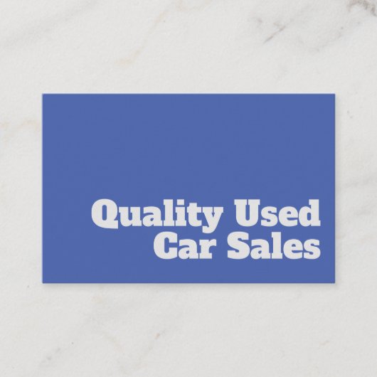 Carte De Visite Design de vente de voitures usagées de qualité bru (Devant)