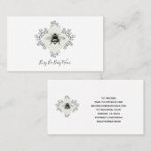 Carte De Visite Design de vêtements Elegant Bee Floral Bordure (Devant / Derrière)