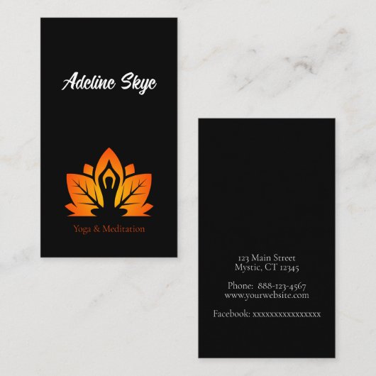 Carte De Visite Design de yoga (Devant / Derrière)