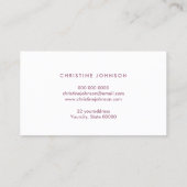 Carte De Visite design d'effet violet et faux or (Dos)