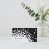 Carte De Visite design d'explosion de musique en noir et blanc (Debout devant)