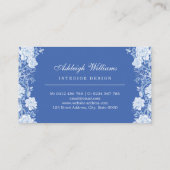 Carte De Visite Design d'intérieur à fleurs blanc chic (Dos)