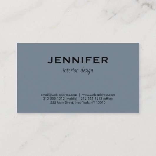 Carte De Visite Design d'intérieur Abstrait gris moderne. (Dos)