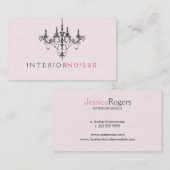 Carte De Visite Design d'intérieur arrière - plan rose de lustre n (Devant / Derrière)