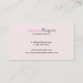 Carte De Visite Design d'intérieur arrière - plan rose de lustre n (Dos)