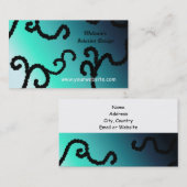 Carte De Visite Design d'intérieur bleu et noir classique (Devant / Derrière)