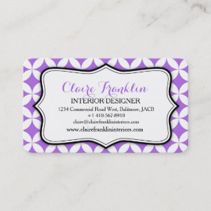 Carte De Visite Design d'intérieur business circulaire violet moti