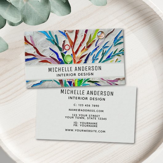 Carte De Visite Design d'intérieur coloré