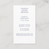 Carte De Visite Design d'intérieur côtier moderne (Dos)