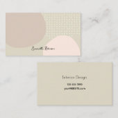 Carte De Visite Design d'intérieur d'art Abstrait unique Boho neut (Devant / Derrière)
