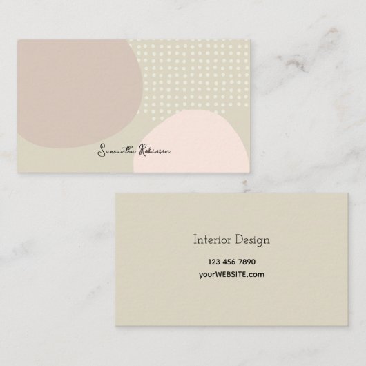Carte De Visite Design d'intérieur d'art Abstrait unique Boho neut (Devant / Derrière)