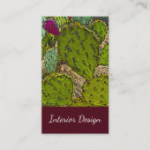 Carte De Visite Design d'intérieur de Cactus Succulent Abstrait du (Devant)