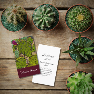 Carte De Visite Design d'intérieur de Cactus Succulent Abstrait du