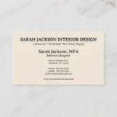 Carte De Visite Design d'intérieur de fleurs et d'herbe séchées Bo (Dos)