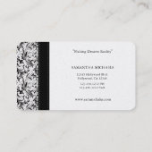 Carte De Visite Design d'intérieur de monogramme de damassé de (Dos)