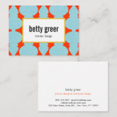 Carte De Visite Design d'intérieur de Motif moderne et moderne (Devant / Derrière)