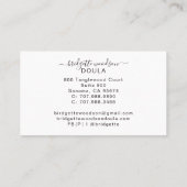 Carte De Visite Design d'intérieur de nom de script noir blanc bot (Dos)