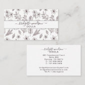 Carte De Visite Design d'intérieur de nom de script noir blanc bot (Devant / Derrière)