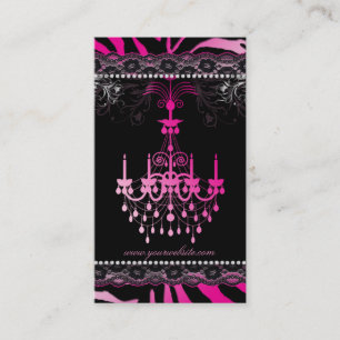 Carte De Visite Design d'intérieur de zèbre de rose de dentelle 
