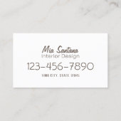 Carte De Visite Design d'intérieur d'extinction de la fleur (Dos)