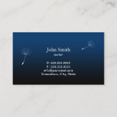 Carte De Visite Design d'intérieur Elégant bleu marine Dandelion (Dos)