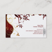 Carte De Visite Design d'intérieur élégant et simple (Dos)