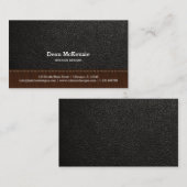 Carte De Visite Design d'intérieur en cuir noir (Devant / Derrière)