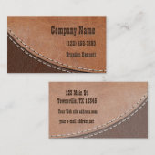 Carte De Visite Design d'intérieur en cuir piqué (Devant / Derrière)