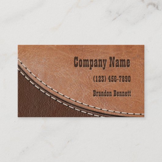 Carte De Visite Design d'intérieur en cuir piqué (Devant)